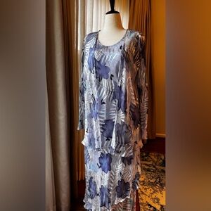 Layered Lavender and Silver Silk Dress